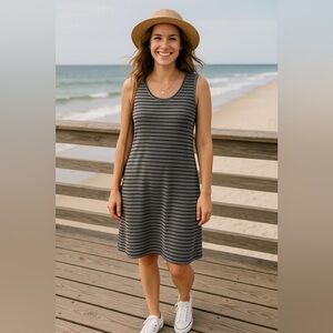 Madewell Striped Tank Maxi Dress Sleeveless Minimalist Parisian Streetwear Basic
